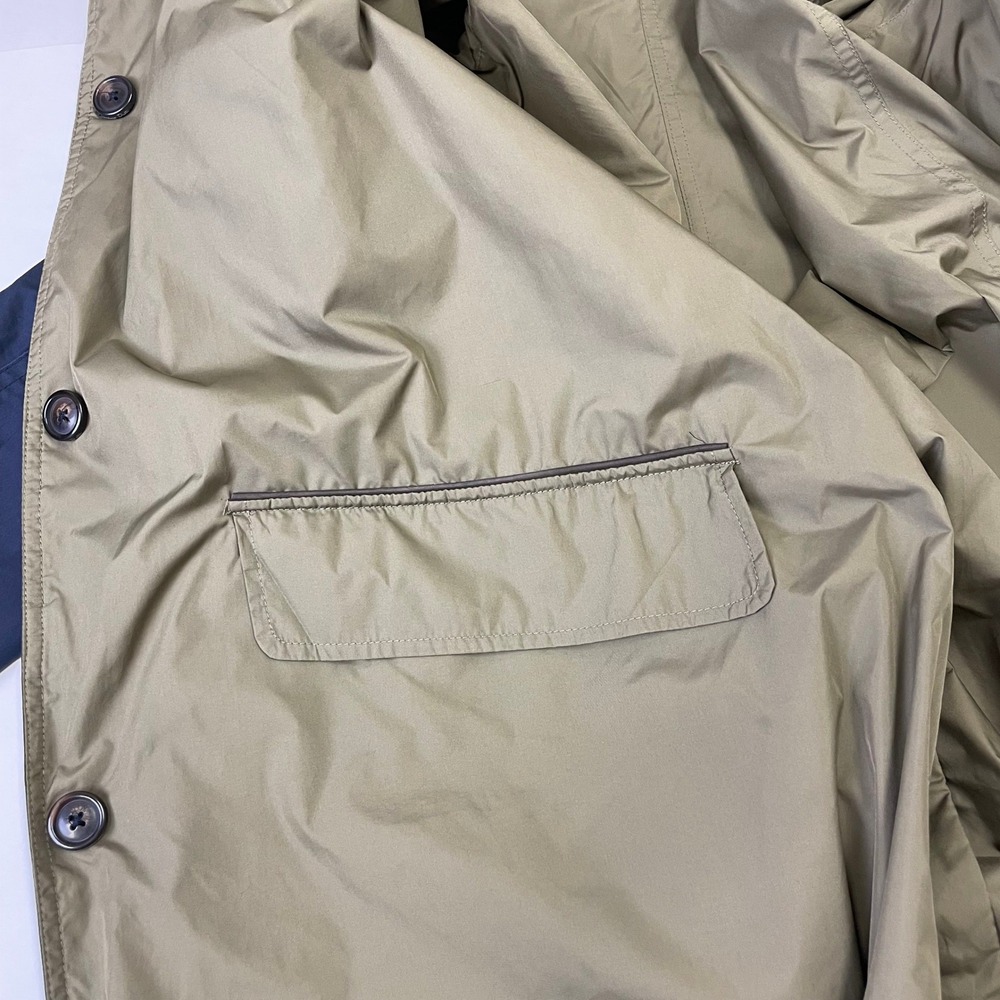 Massimo Dutti Reversible Car Coat Mens XXL Navy Blue Olive Green Jacket - Picture 10 of 16